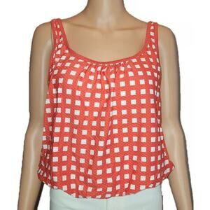 Sea Level Orange Red  Cross Front Singlet Tankini Top US 8 NWT